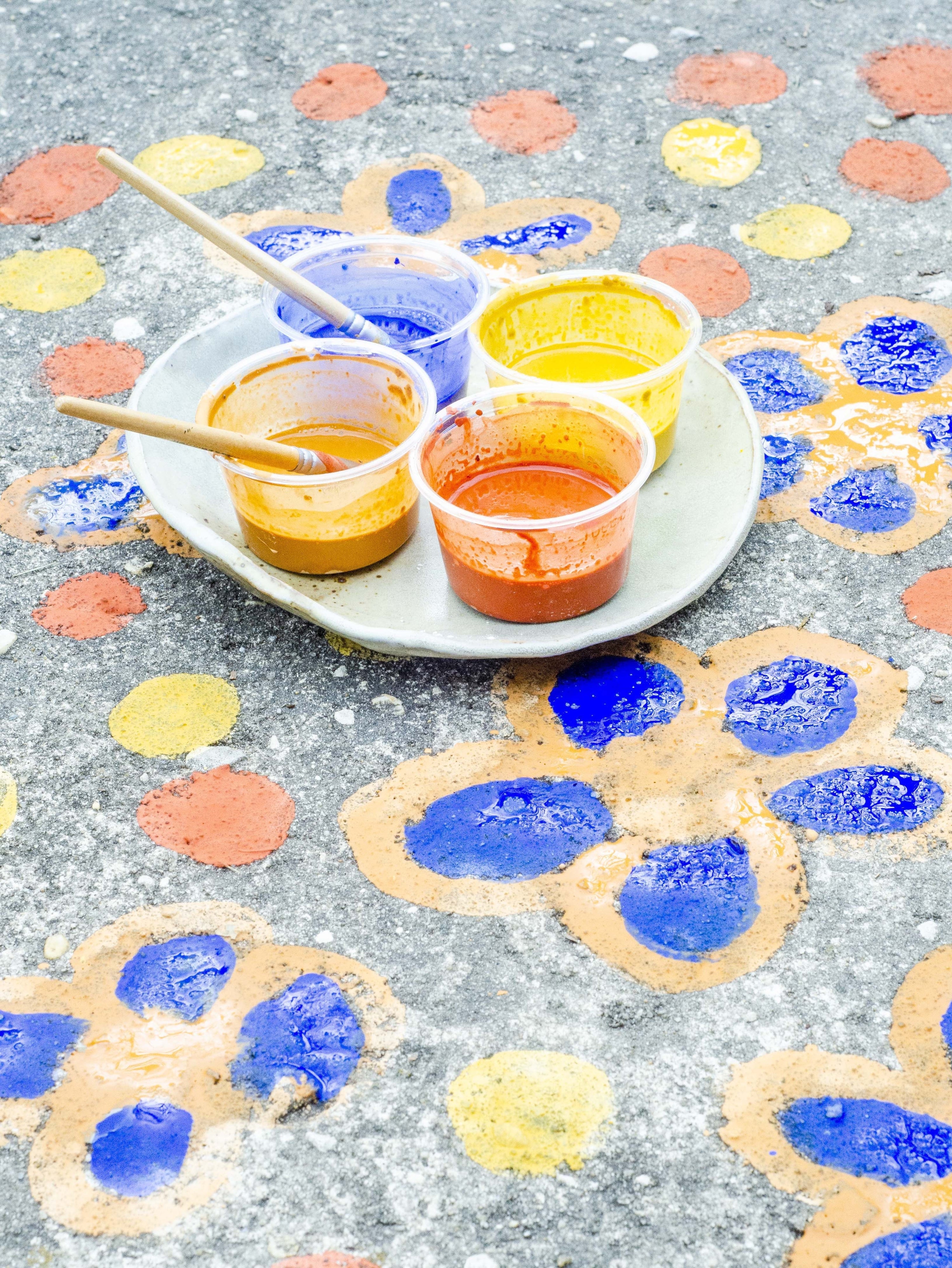 Bright & Colorful Summer Sidewalk Paint with Natural, Non-Toxic Earth Pigments