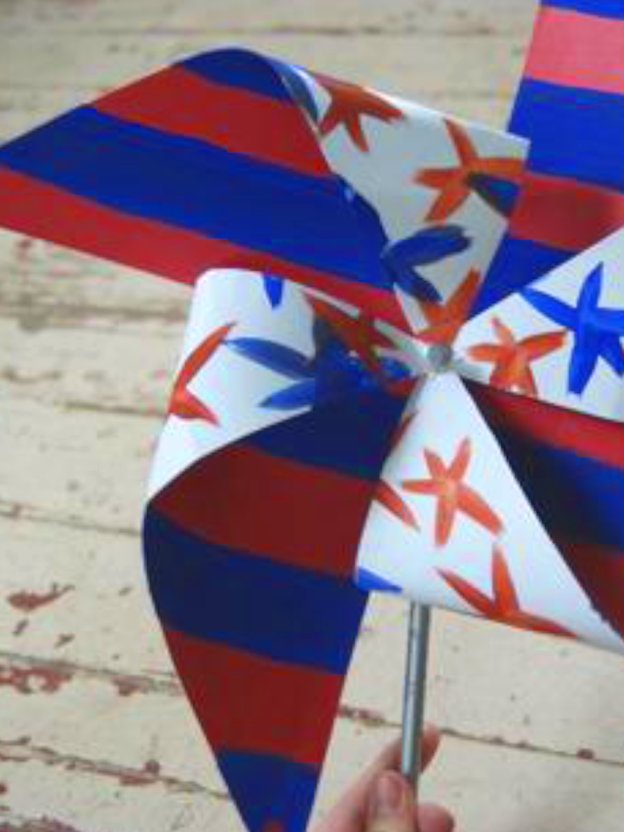 Fourth of July Pinwheel with Natural Earth Paint