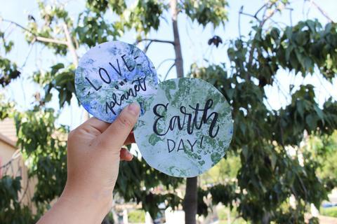 DIY Natural Marbled Paper for Earth Day