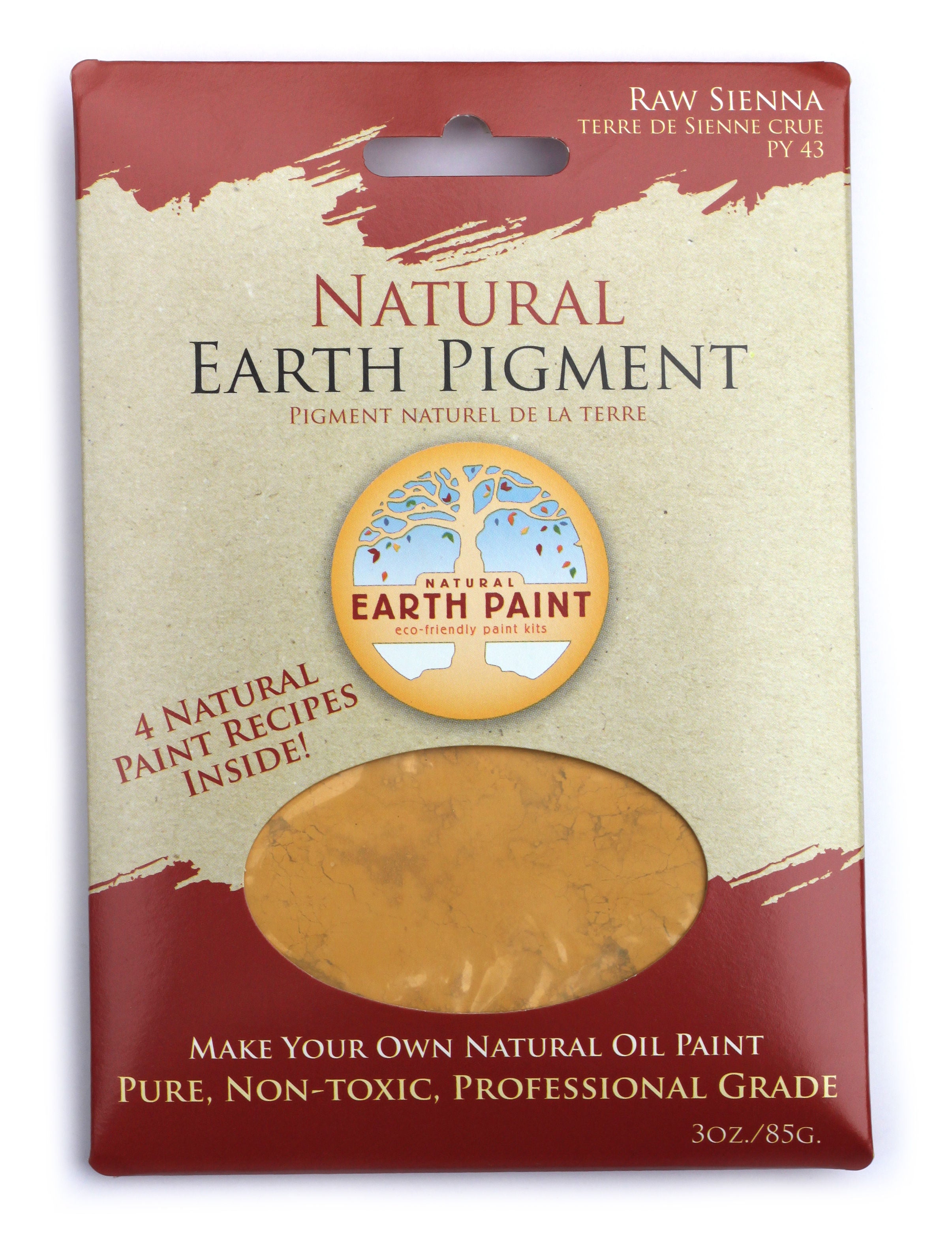 Earth &amp; Mineral Pigment 3 oz pack - Raw Sienna