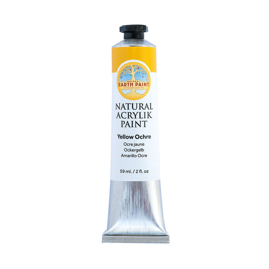 A single two ounce tube of yellow ochre acrylic paint