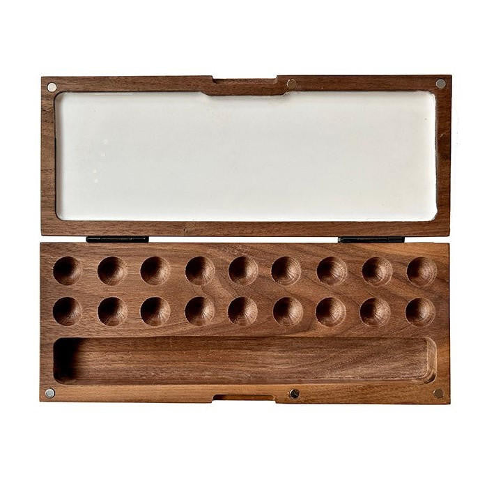 Wooden Watercolor Palette with Brush Holder-Fine Art Supplies Products, Products26-Natural Earth Paint