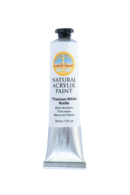 Natural Acrylik Paint™ - Individual Tubes-acrylic, acrylic paint, art, arts and craft, colors from the earth, earth colors, earth paint, earth pigments, eco art supplies, Eco Artist Paints, eco friendly paints, eco-friendly art supplies, eco-friendly paint, Fine Art Supplies Products, natural acrylic, natural artist paints, natural earth colors, natural paint, natural paints, non-toxic paint, nontoxic artist paints, nontoxic artist supplies, nontoxic paints, paint, sustainable art supplies-Titanium White Ru