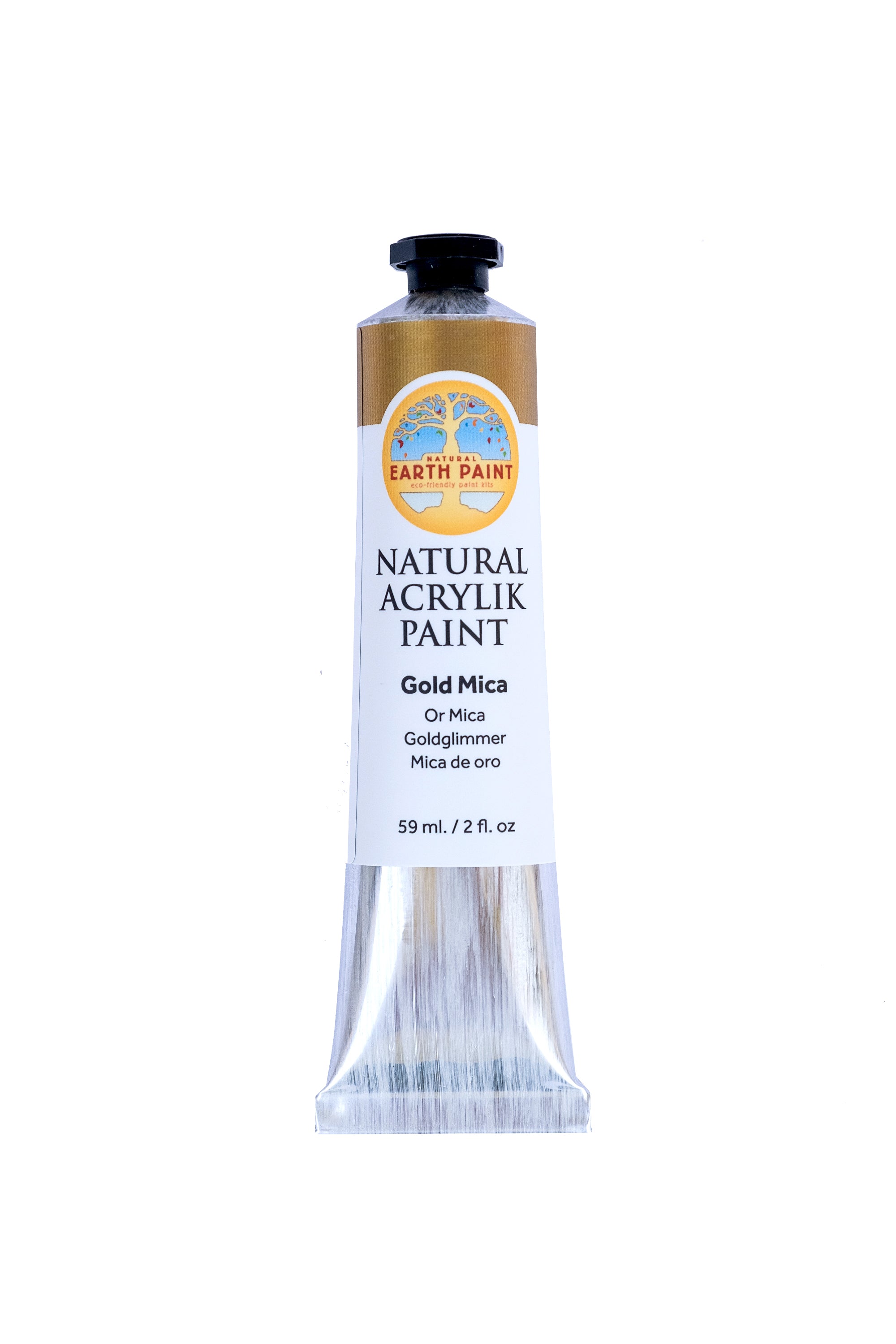Natural Acrylik Paint™ - Individual Tubes-acrylic, acrylic paint, art, arts and craft, colors from the earth, earth colors, earth paint, earth pigments, eco art supplies, Eco Artist Paints, eco friendly paints, eco-friendly art supplies, eco-friendly paint, Fine Art Supplies Products, natural acrylic, natural artist paints, natural earth colors, natural paint, natural paints, non-toxic paint, nontoxic artist paints, nontoxic artist supplies, nontoxic paints, paint, sustainable art supplies-Gold Mica-Natural