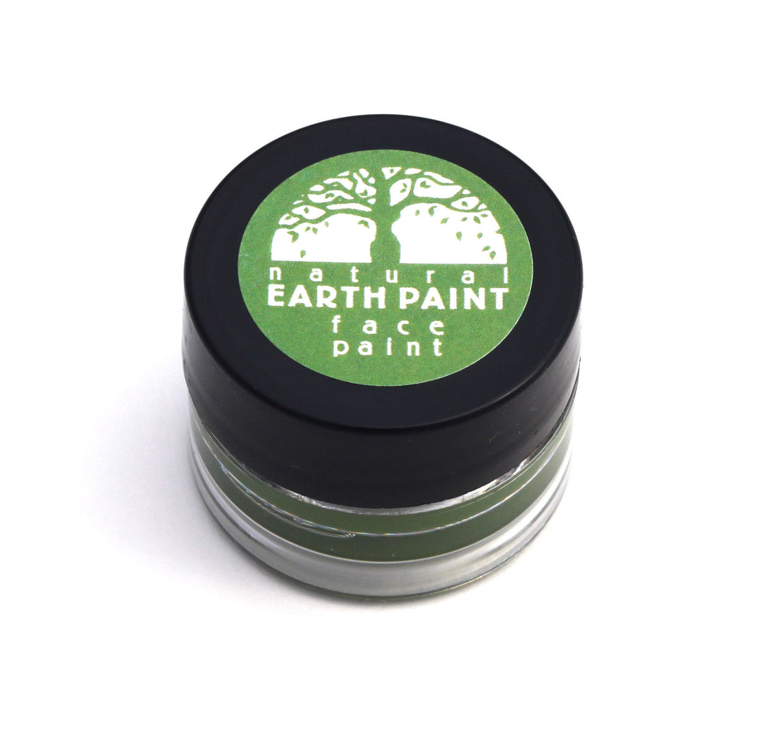 A jar of green face paint