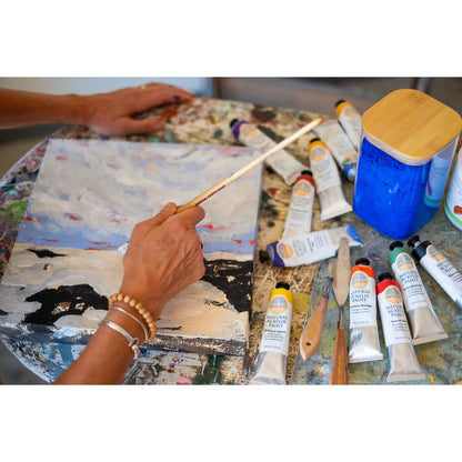 Glass Pigment Storage Jars with Bamboo Lid