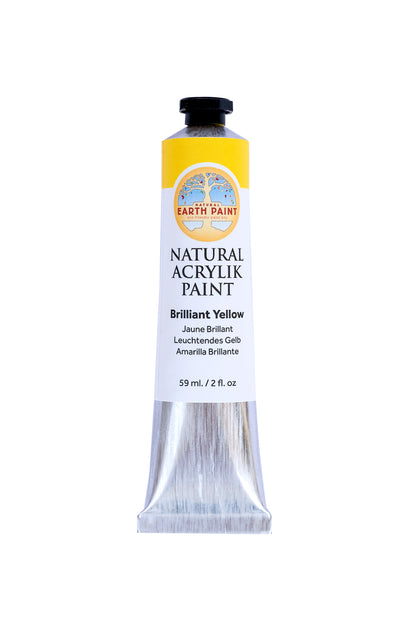 Single two ounce tube of brilliant yellow acrylic paint