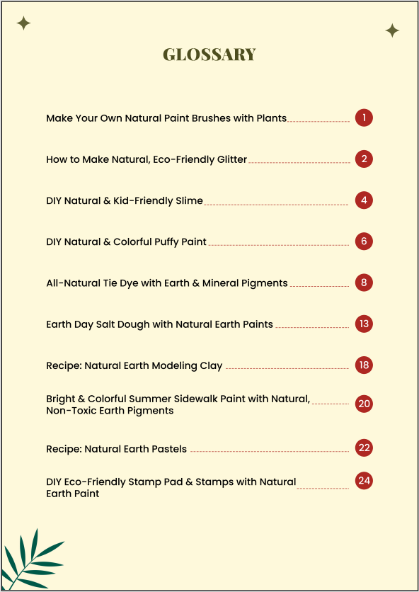 10 Easy &amp; Eco-Friendly Art Supplies Recipes for Kids E-Book (Printable PDF)