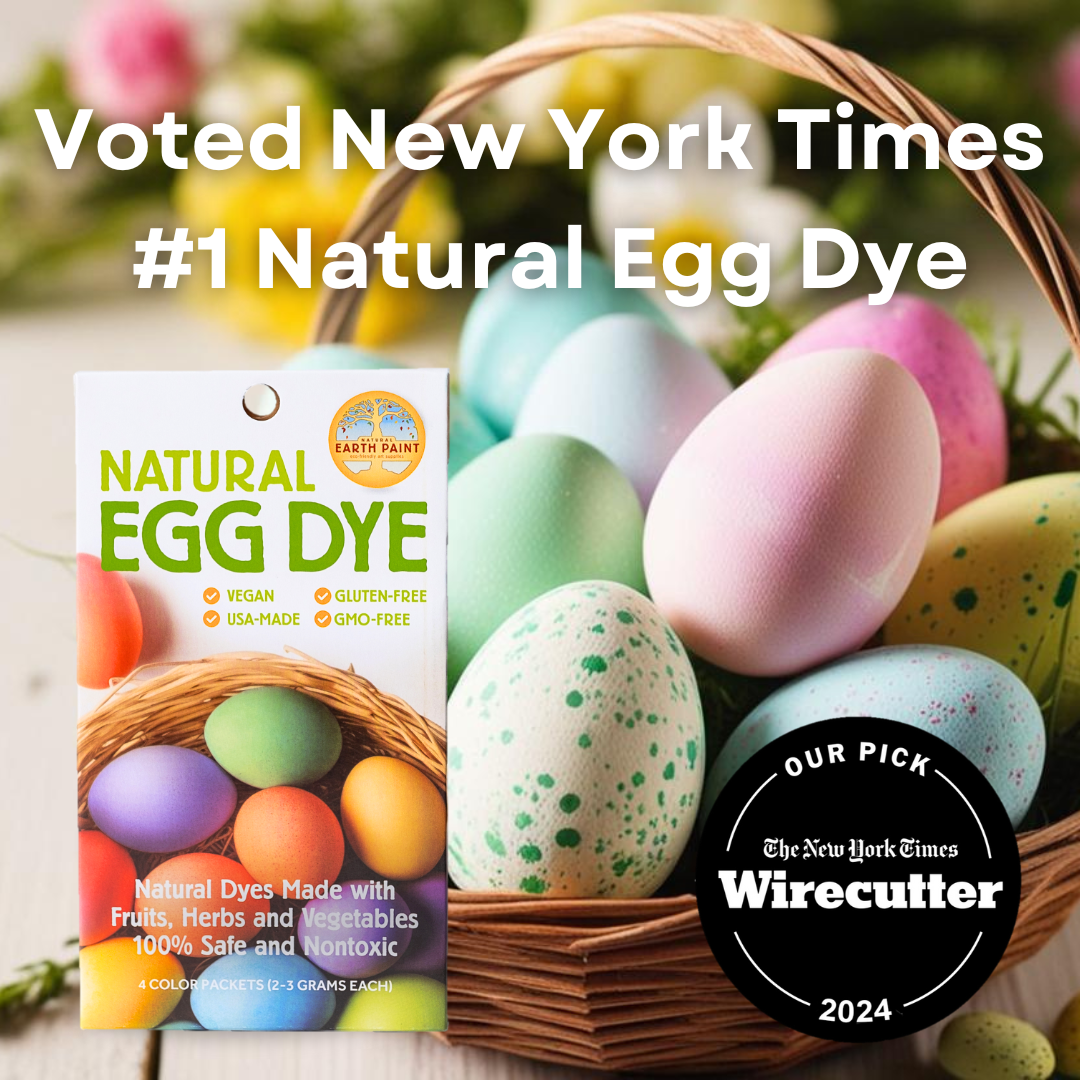 Image of Natural Egg Dye Eggs with Advertising Over Top