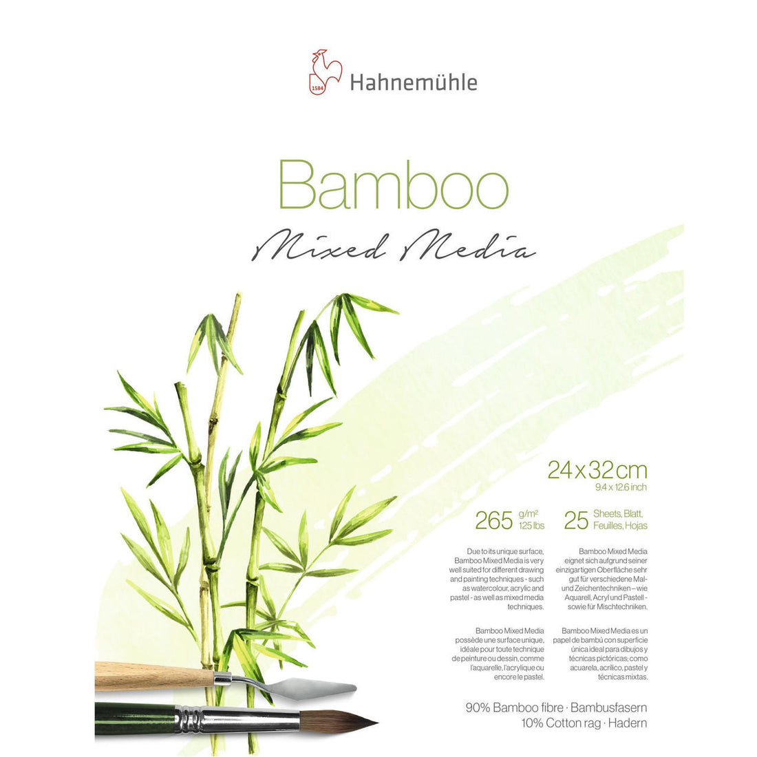Cover page of Bamboo Watercolor and Mixed Media Paper- white background
