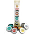 The Eco-Friendly Glitter Four Pack shown with opened canisters of all four colors, with lids