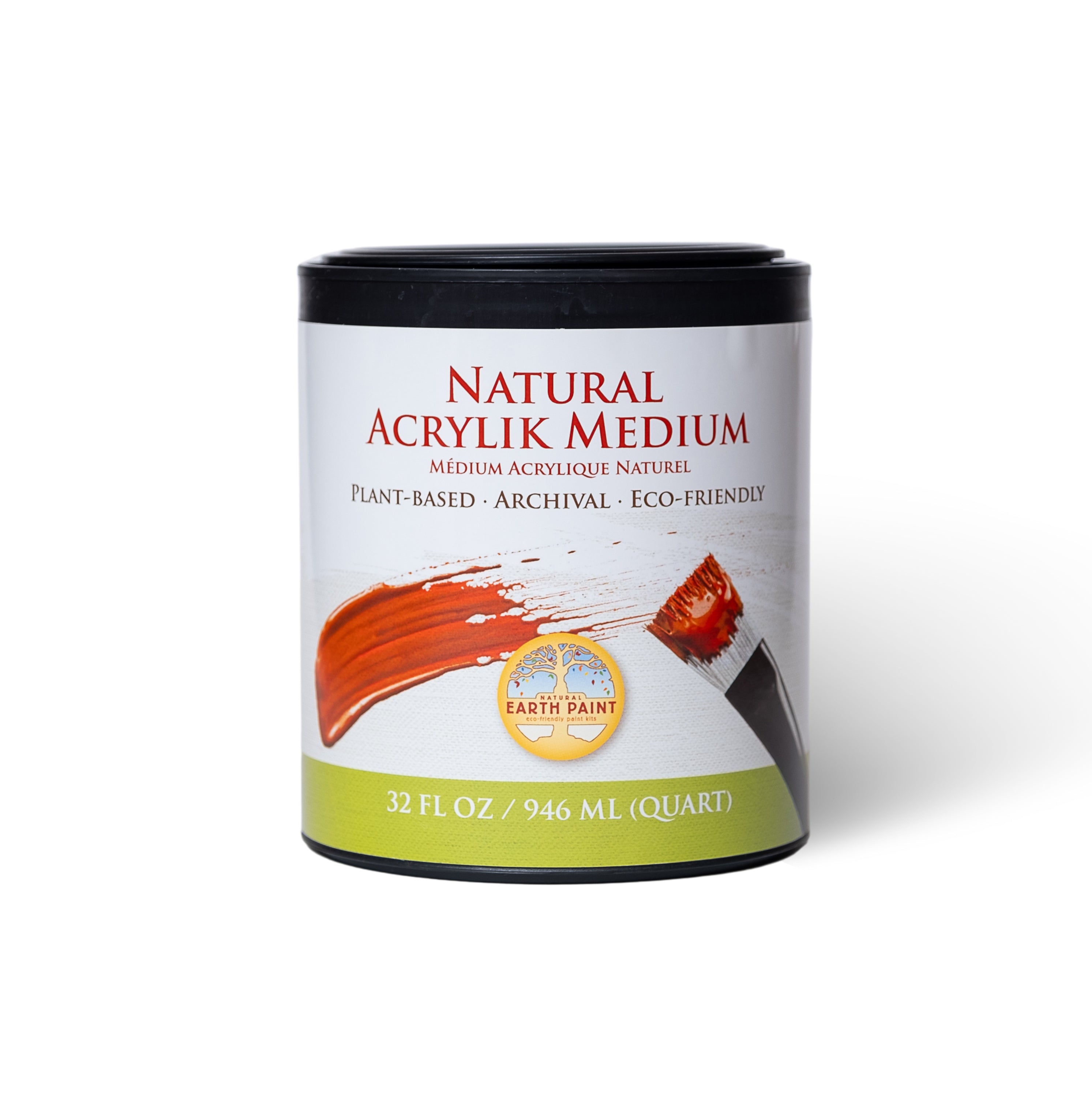 Quart of natural acrylik medium, plant-based, archival, and eco-friendly.