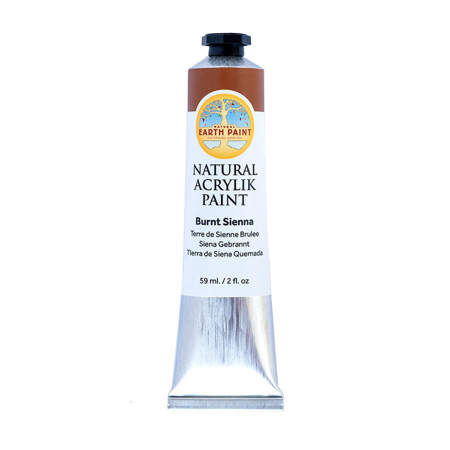 A single two ounce tube of burnt sienna acrylic paint