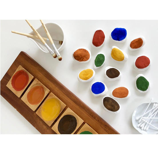 Natural Earth Paint Kit-bamboo paint brushes, Children&