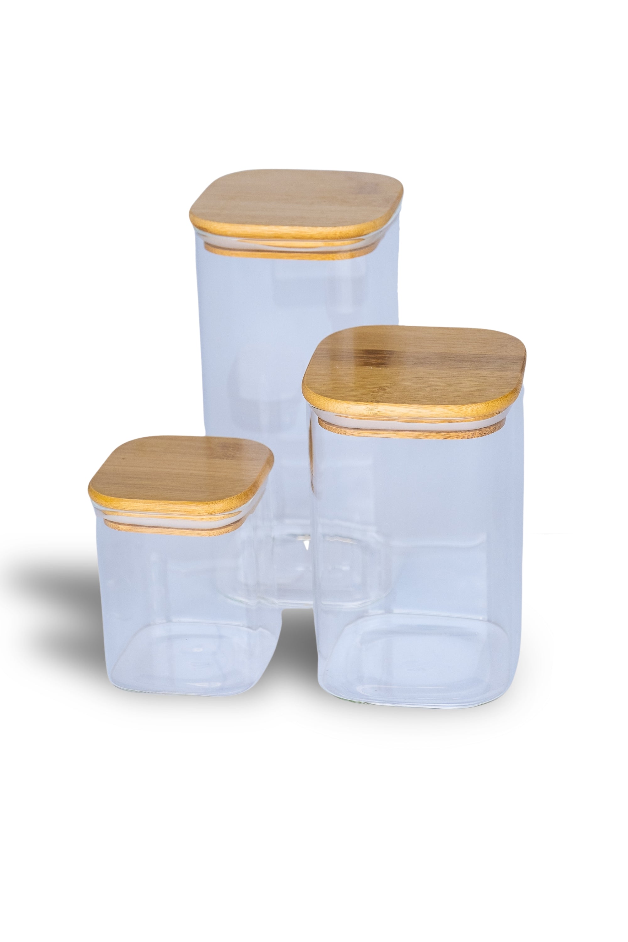 Glass Pigment Storage Jars with Bamboo Lid