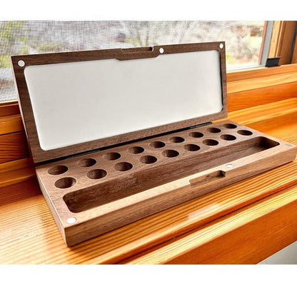 Wooden Watercolor Palette with Brush Holder-Fine Art Supplies Products, Products26-Natural Earth Paint